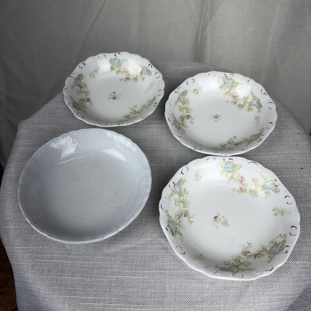 Vintage Johnson Bros Dessert Bowls Set Ironstone Floral England Royal China